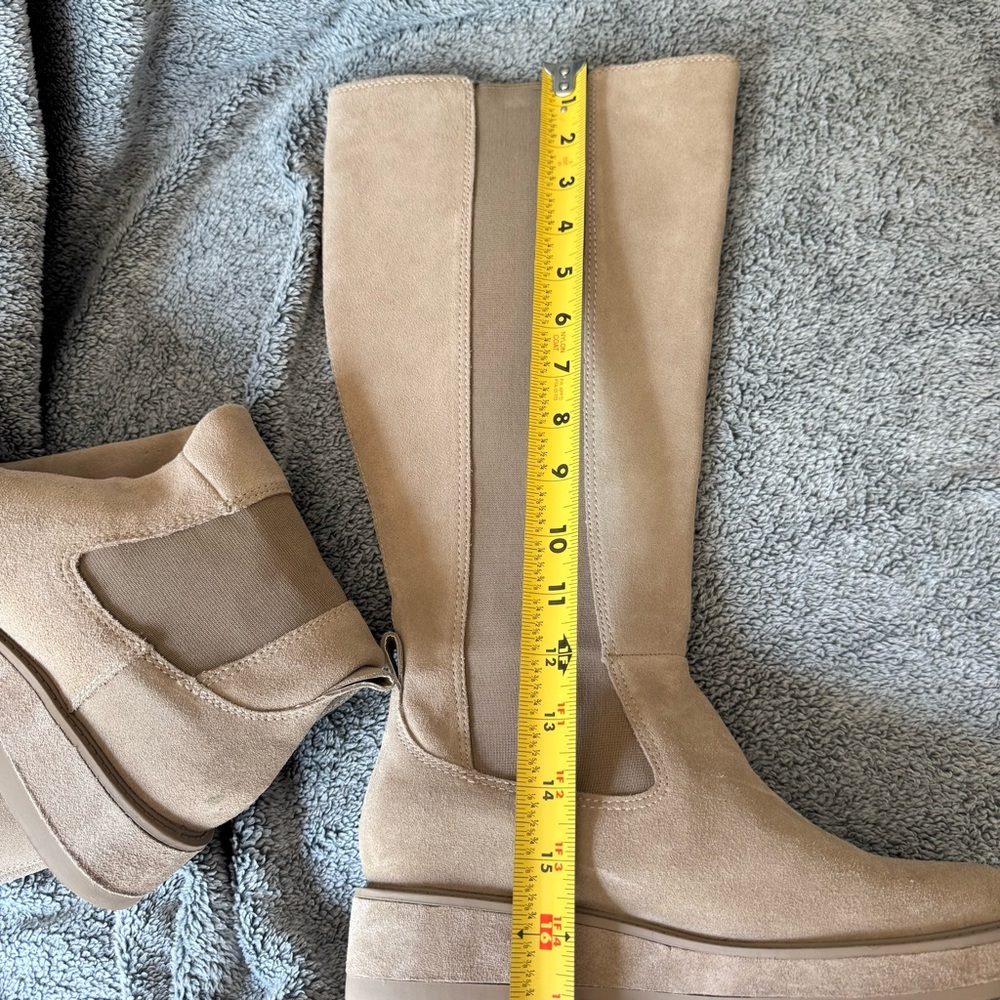 Dolce Vita Eamon H2O Wide Calf Boots Almond Suede Women’s Size 7 - Picture 5 of 8